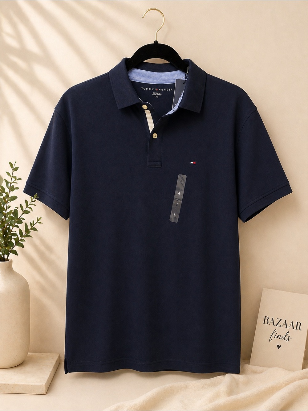 Tommy Hilfiger Men's Navy Polo with Contrast Placket
